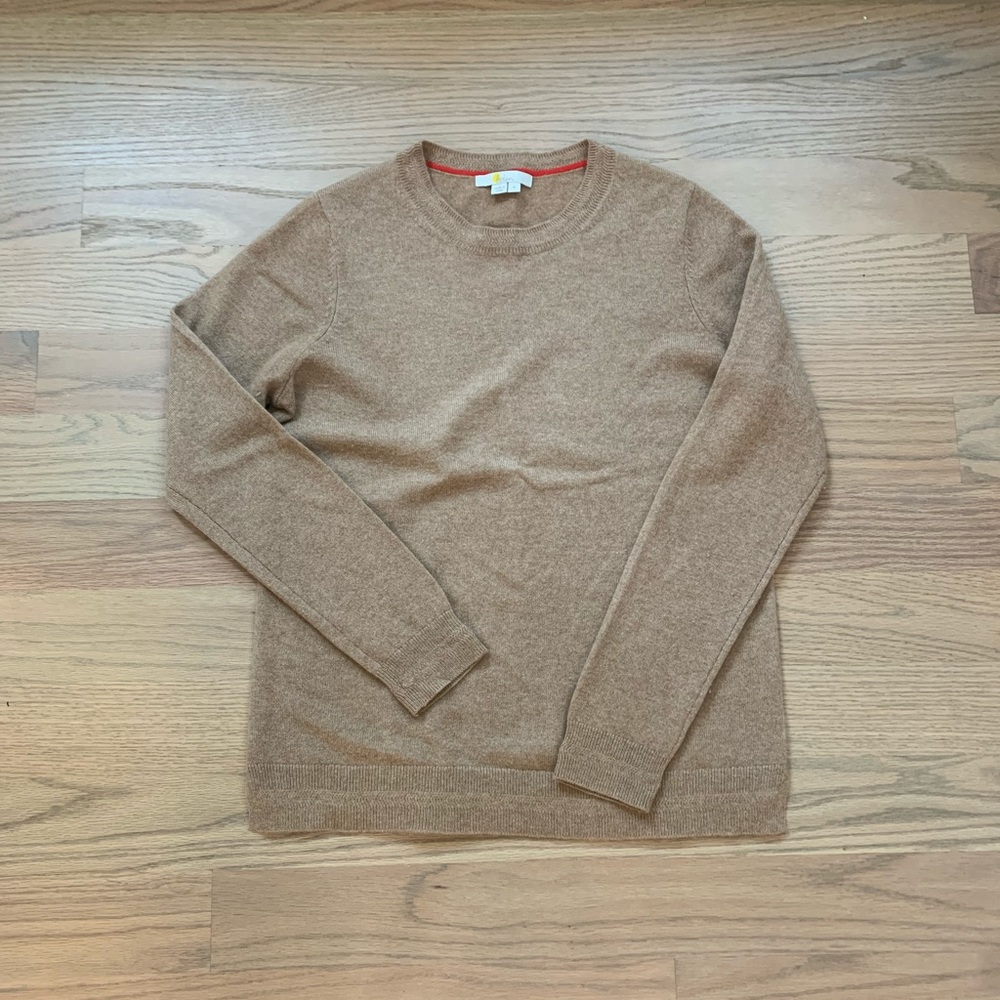 Boden cashmere camel crewneck sweater M